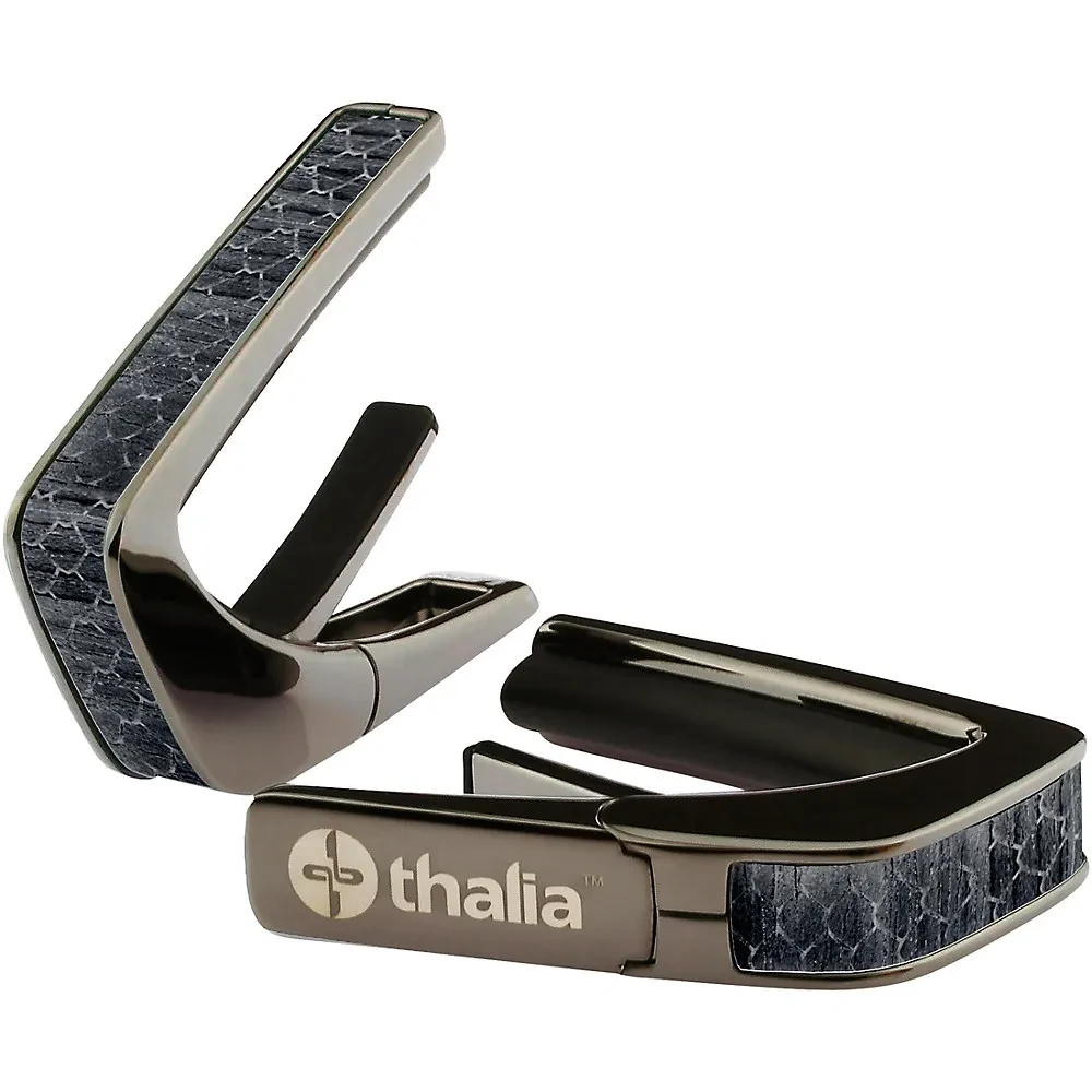 Thalia Premium Series Black Chrome Guitar Capo Black Dragon Scales
