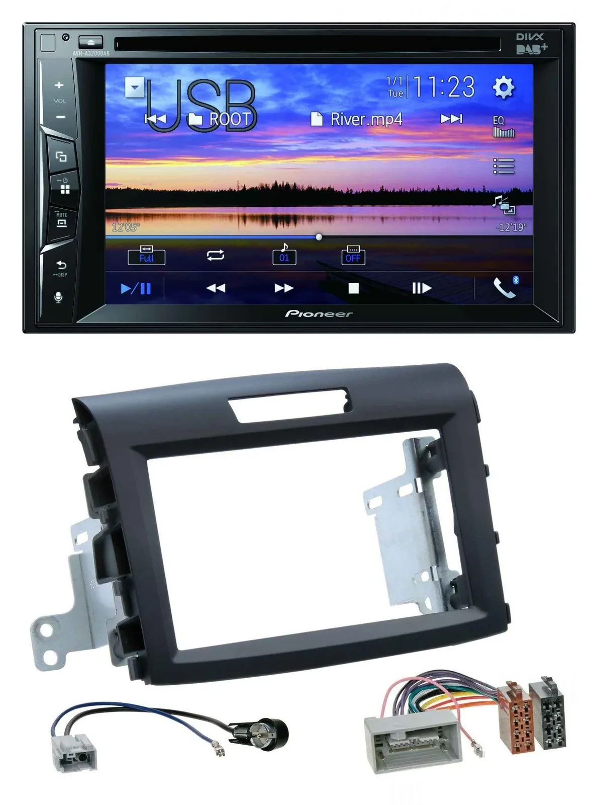 Pioneer Bluetooth 2DIN USB DVD DAB MP3 Autoradio für Honda CR-V FR5/FR6 ab 2012