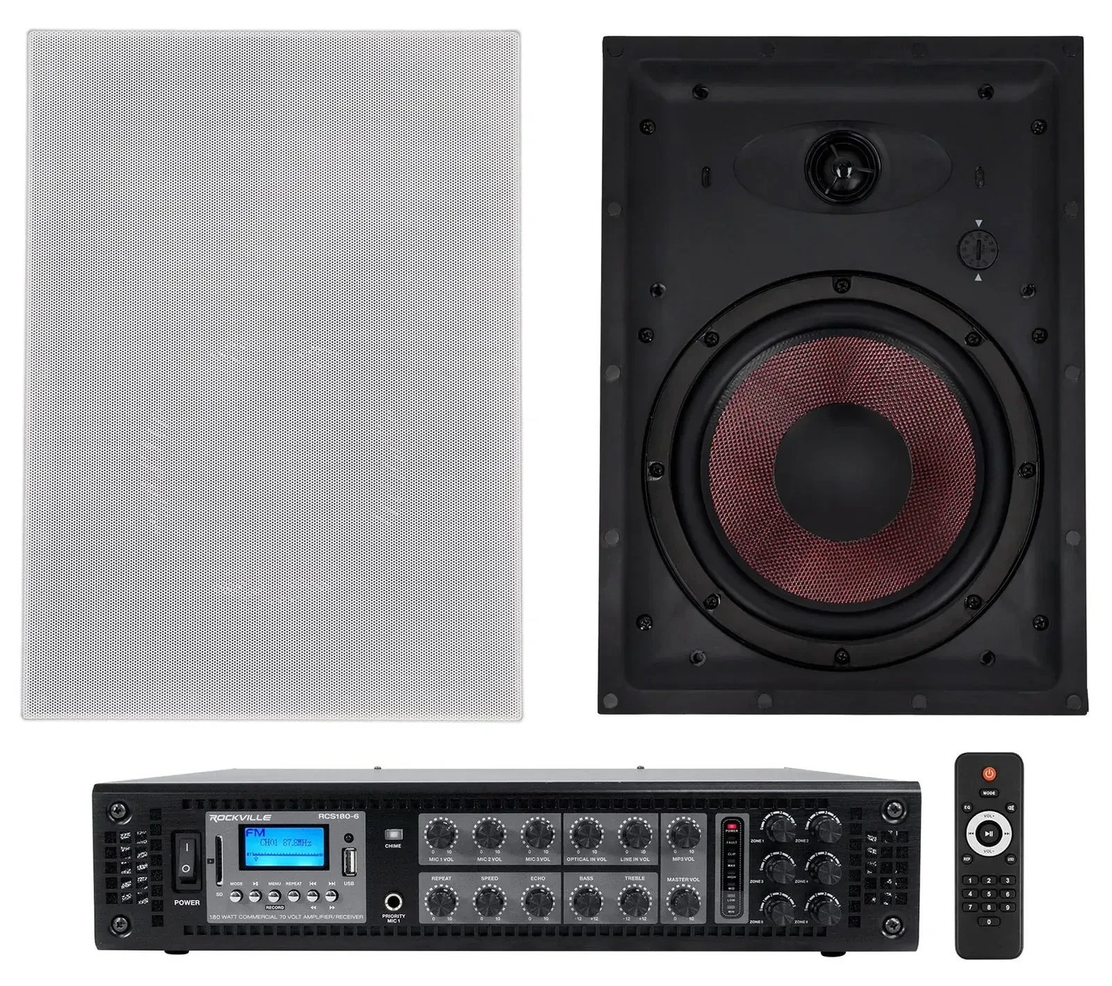 Настенная акустика Rockville WA870 White с усилителем (пара)