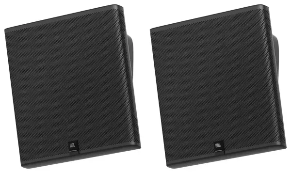 Pair JBL SLP14/T-BK Sleek Low-Profile On Wall Mount 4" 70v Commercial Speakers