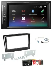 Pioneer DAB MP3 2DIN Bluetooth USB Autoradio für Fiat Doblo ab 2015 piano schwar