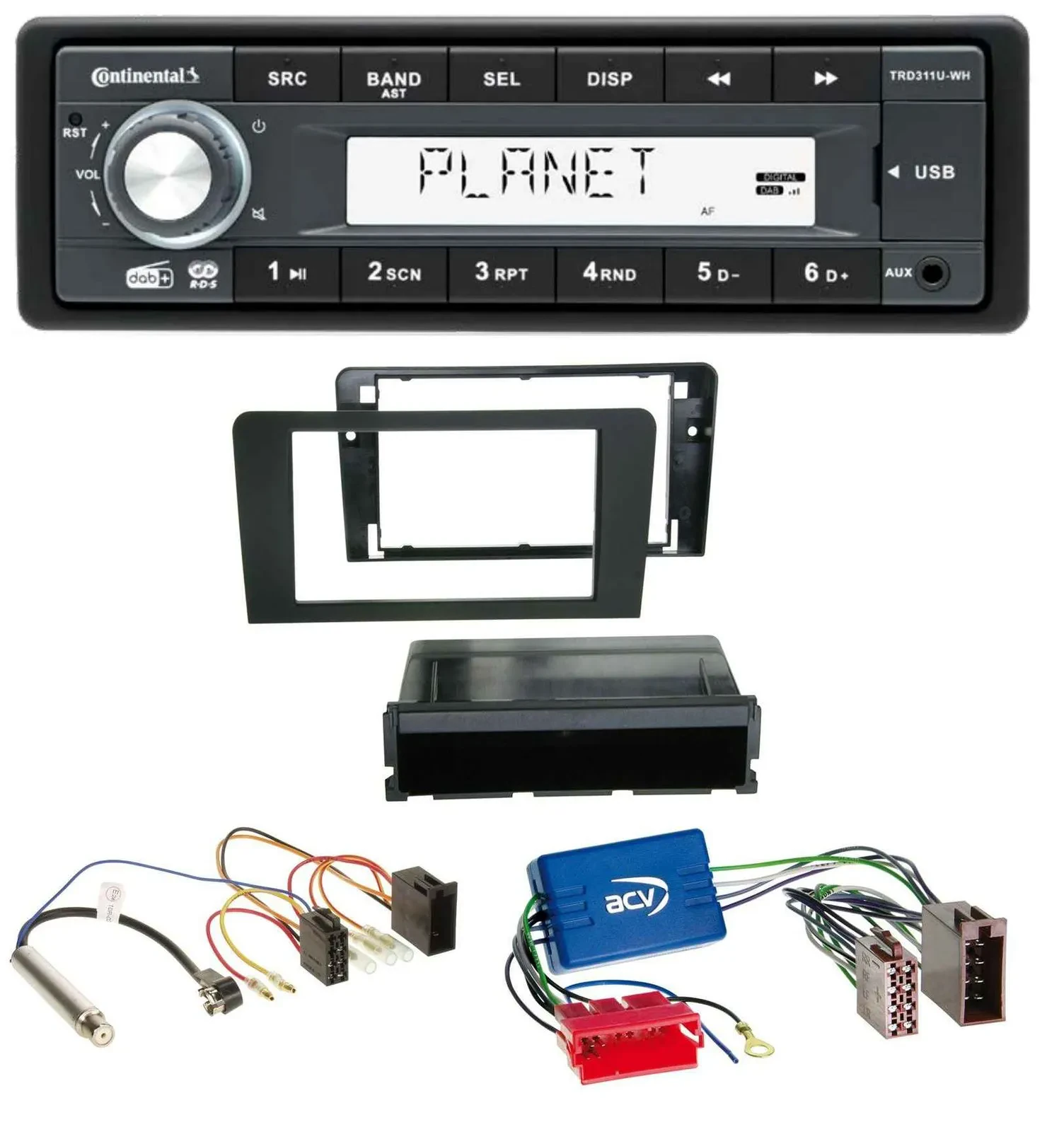 Continental MP3 AUX USB DAB 1DIN Autoradio für Audi A3 03-06 8P Symphony Aktivsy