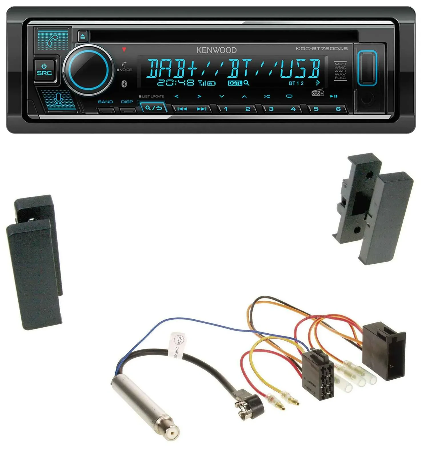 Автомагнитола Kenwood Bluetooth, DAB, USB, CD, MP3 для Seat Leon/Toledo (1998–2006)