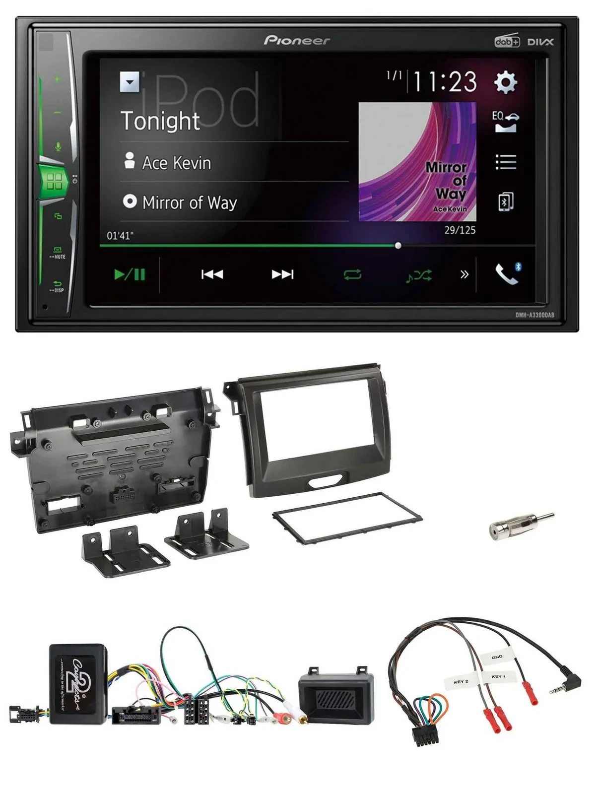 Pioneer 2DIN Lenkrad DAB USB Bluetooth Autoradio für Ford Ranger 2AB ab 04/2015