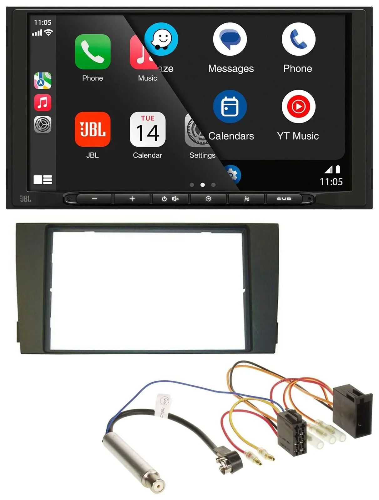 JBL USB 2DIN MP3 Bluetooth AUX Autoradio für Audi A6 C5 2001-2005 ISO