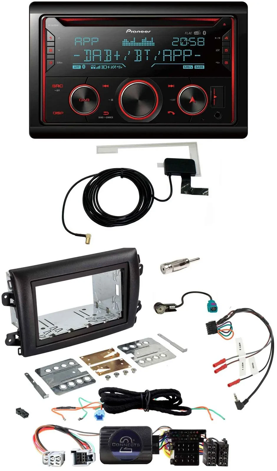 Pioneer 2DIN Lenkrad DAB USB CD Bluetooth Autoradio für Fiat Ducato Serie 8 ab 2