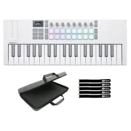 Novation Launchkey Mini 37 MK4 White 37-Note Mini Controller Keyboard w Case