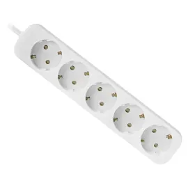 Удлинитель 5 розеток Defender E530 10А 2200W белый 3 м