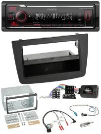 Kenwood Lenkrad Bluetooth USB DAB Autoradio für Alfa Mito 2008-2014 schwarz