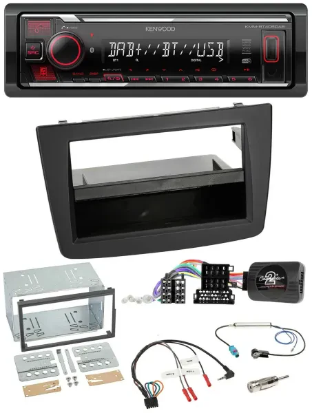 Kenwood Lenkrad Bluetooth USB DAB Autoradio für Alfa Mito 2008-2014 schwarz