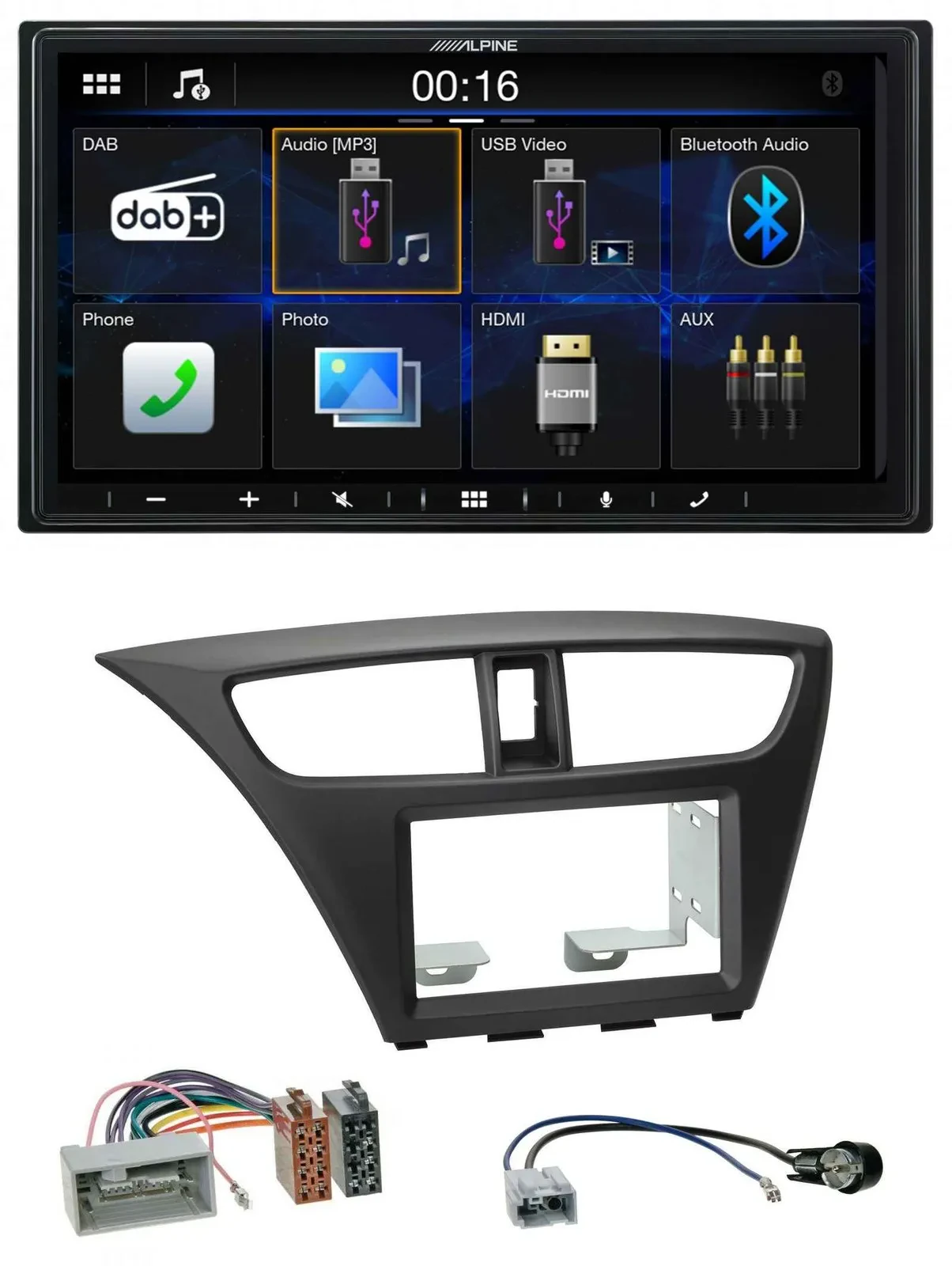 Alpine Bluetooth 2DIN MP3 DAB USB Autoradio für Honda Civic Hatchback ab 12