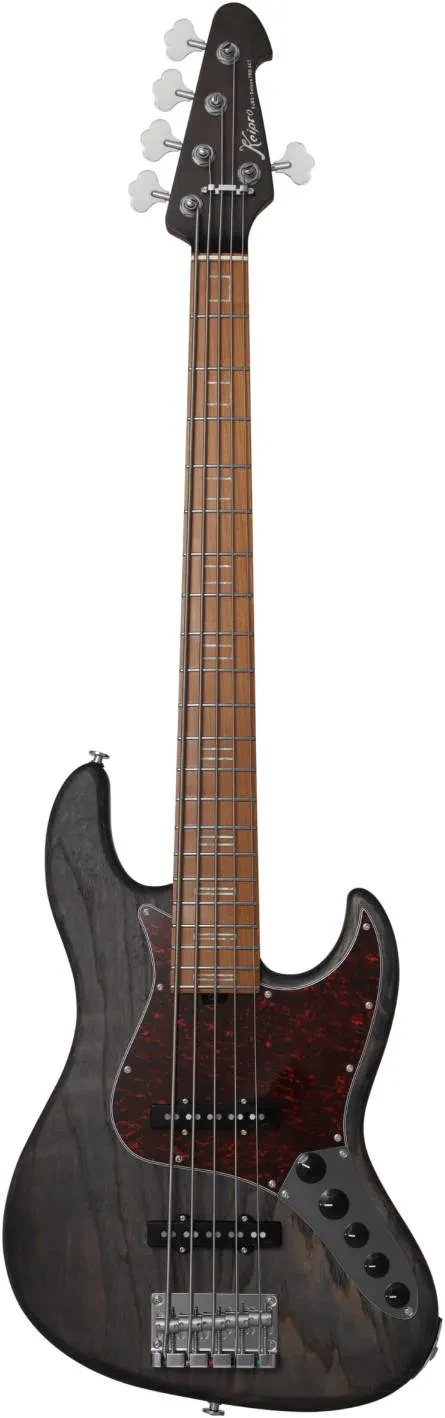 Бас-гитара KEIPRO KJB5-Deluxe PRO Ash-M ACT BK 5-струнная, активная электроника, черный