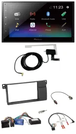 Pioneer DAB Lenkrad Bluetooth 2DIN USB Autoradio für BMW 3er E46 2002-2006 schwa