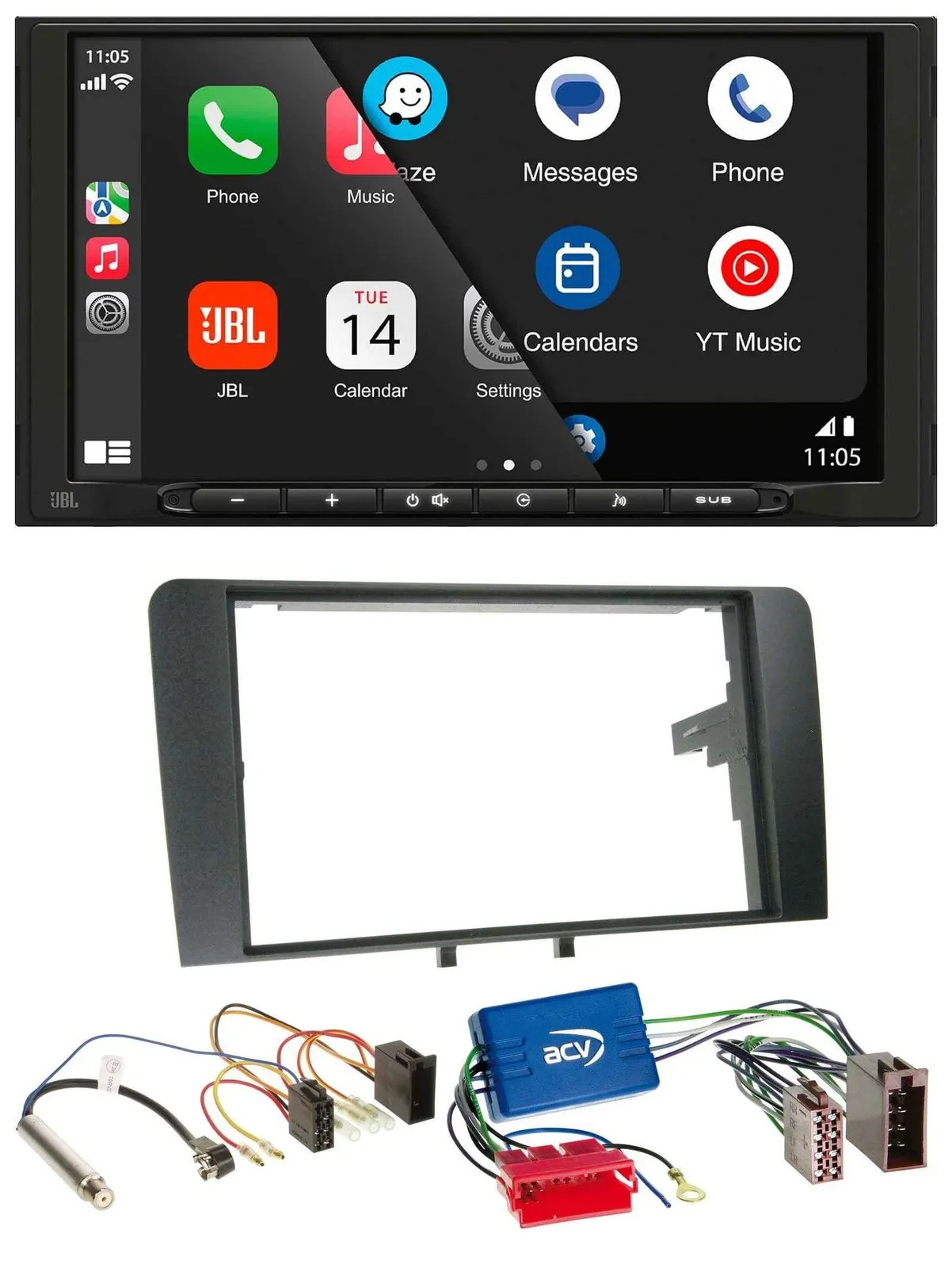 JBL USB 2DIN MP3 Bluetooth AUX Autoradio für Audi A3 8P 03-06 Aktivsystem ISO