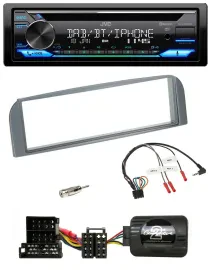 Автомагнитола JVC Bluetooth USB DAB CD для Alfa Romeo 147/GT, антрацит, поддержка кнопок на руле