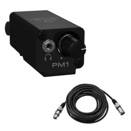 Behringer Powerplay PM1 Personal In-Ear Monitor Belt-Pack, Bundle with Cable