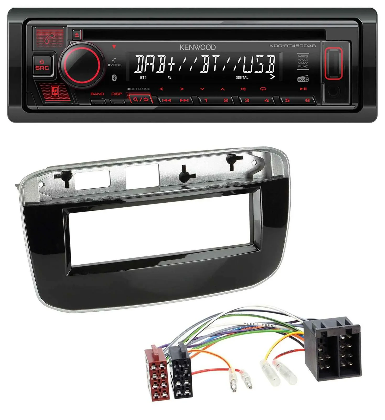 Kenwood MP3 CD USB Bluetooth DAB Autoradio für Fiat Punto Punto Evo (ab 2011)