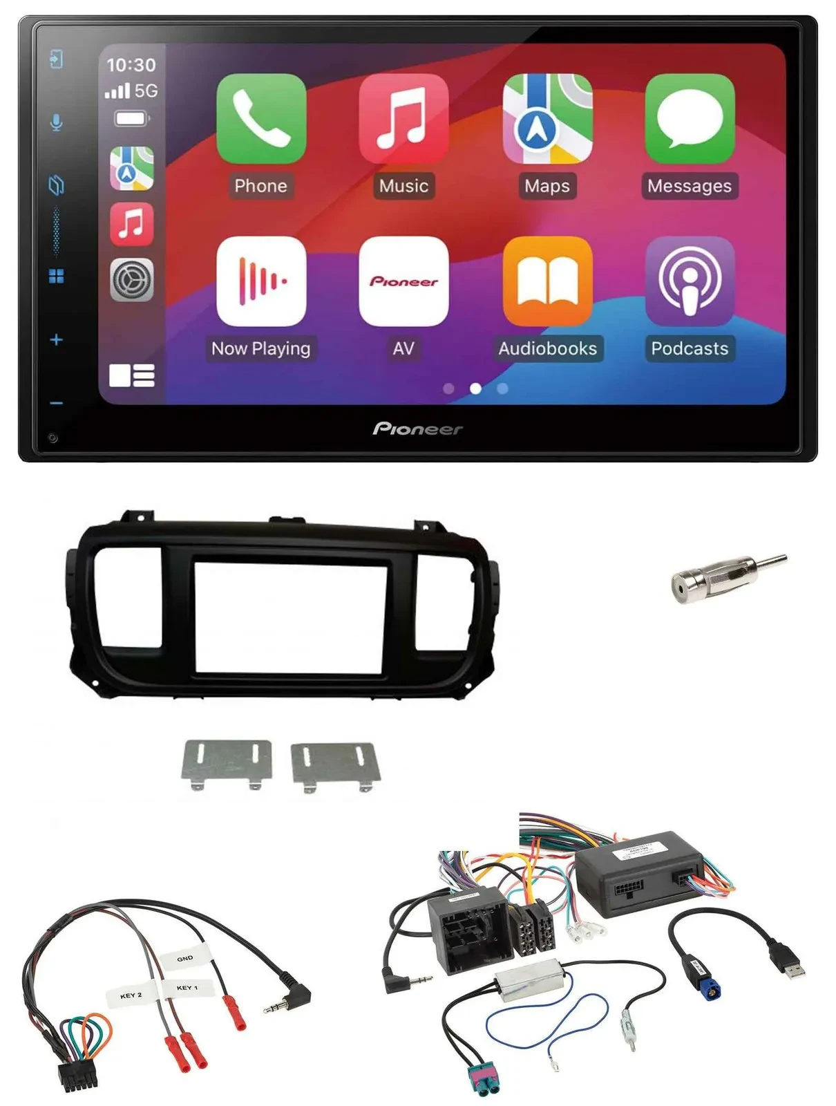 Pioneer DAB USB Lenkrad Bluetooth 2DIN Autoradio für Citroen Jumpy Spacetourer P