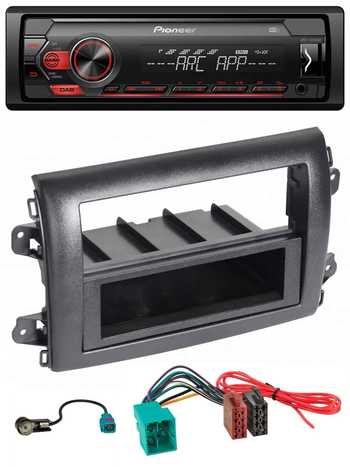 Pioneer DAB 1DIN MP3 AUX USB Autoradio für Fiat Ducato (Serie 8, ab 2021)