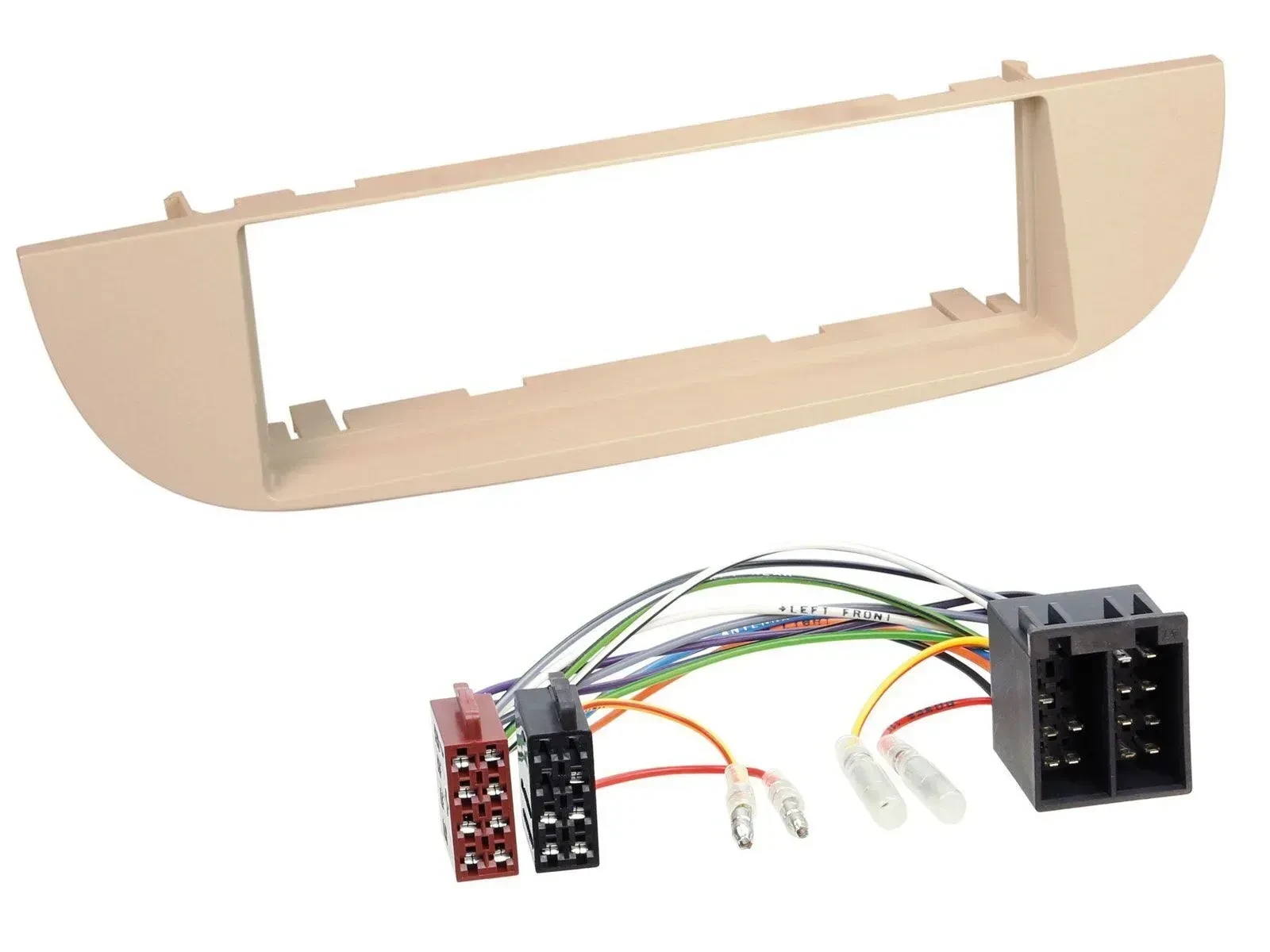 Einbauset DIN Autoradio für Fiat 500 ab 2007 perlgrau beige