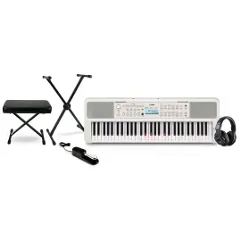 Yamaha EZ310 61Key Portable Light Up Keyboard Essentials Bundle