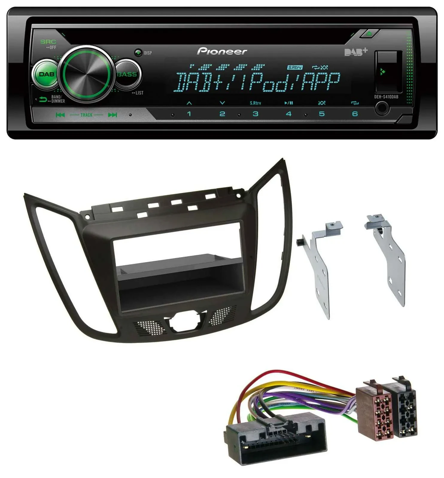 Автомагнитола Pioneer USB MP3 DAB AUX CD темно-коричневый для Ford C-Max/Kuga