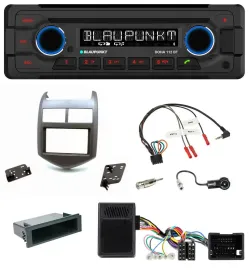 Blaupunkt Lenkrad MP3 CD Bluetooth USB Autoradio für Chevrolet Aveo ab 11 dunkel