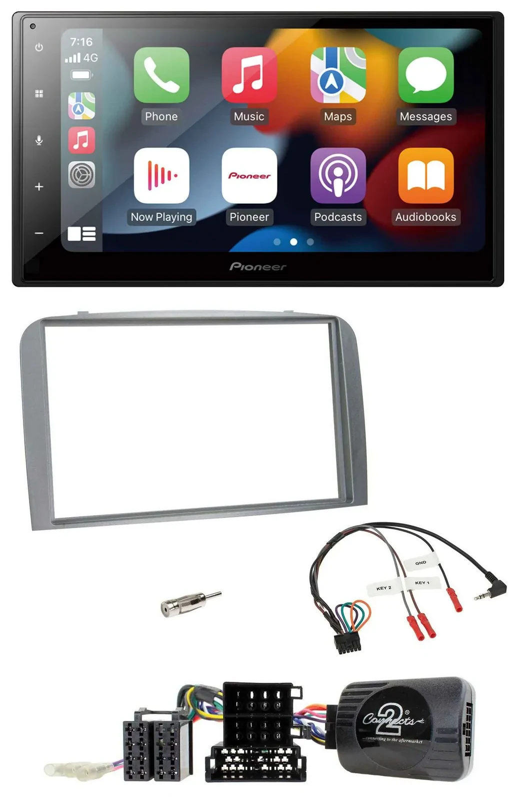 Pioneer DAB Bluetooth 2DIN USB Lenkrad Autoradio für Alfa Romeo 147 GT 2007-2010