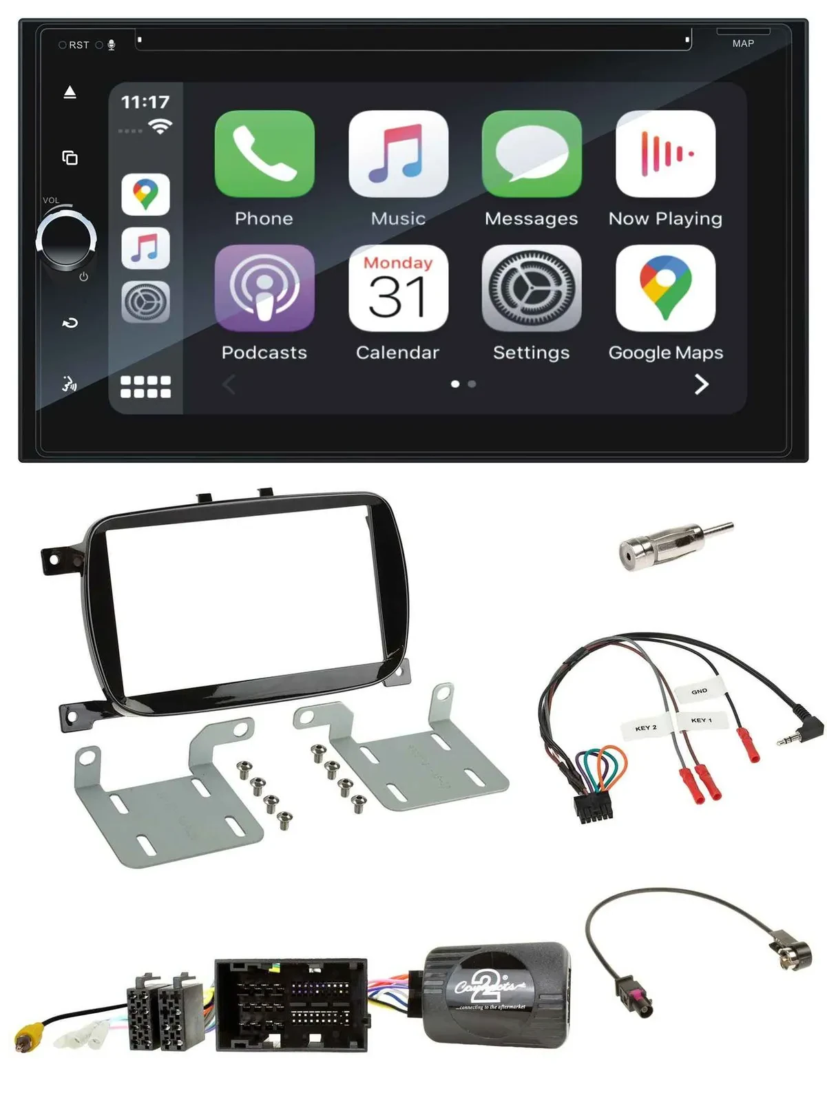 Blaupunkt 2DIN Bluetooth DAB USB DVD Lenkrad Autoradio für 500 X ab 2016 Facelif