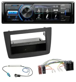 Автомагнитола для Alfa Romeo Mito 955 (2008–2014) JVC Bluetooth, MP3, USB, DAB, ISO, черный