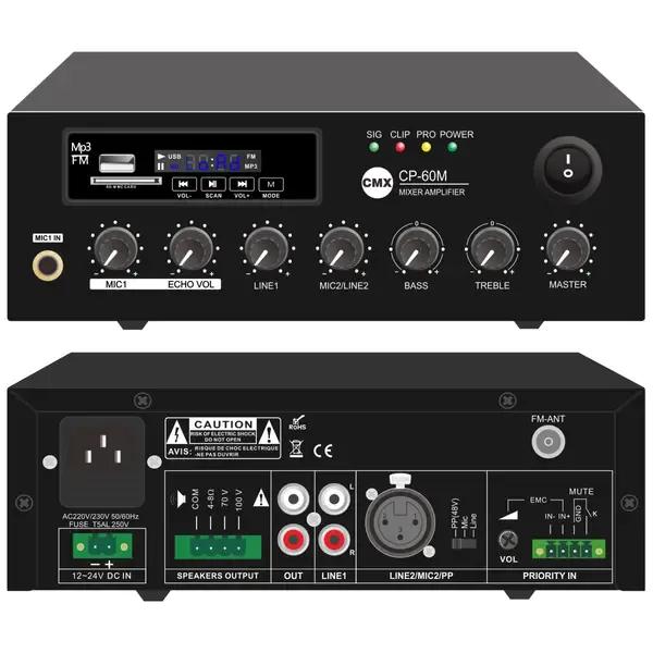 Микшер с усилителем CMX Audio CP-60M