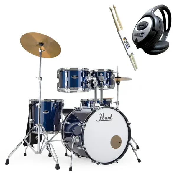 Pearl Roadshow 18 Zoll Royal Blue Metallic Drumset + keepdrum Kopfhörer + Sticks