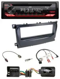 JVC CD DAB USB Bluetooth Lenkrad Autoradio für Ford Focus C-Max Galaxy ab 07 sch
