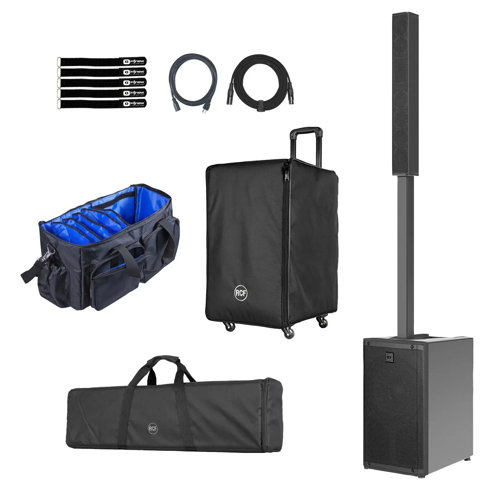 RCF EVOX-J11 12" Three-Way Column Array Black with Rolling Cover