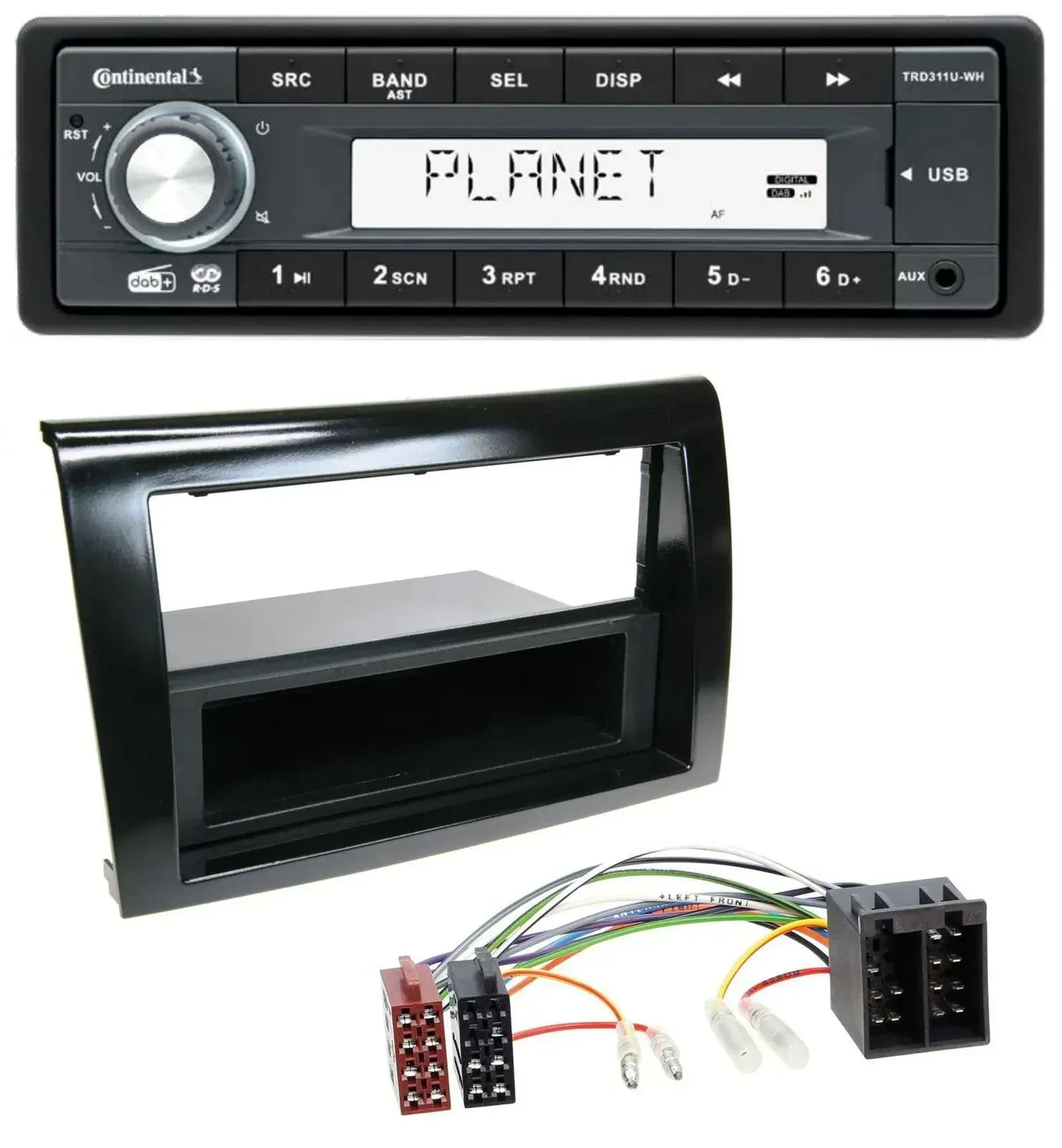 Continental MP3 AUX USB DAB 1DIN Autoradio für Fiat Bravo (ab 2007)