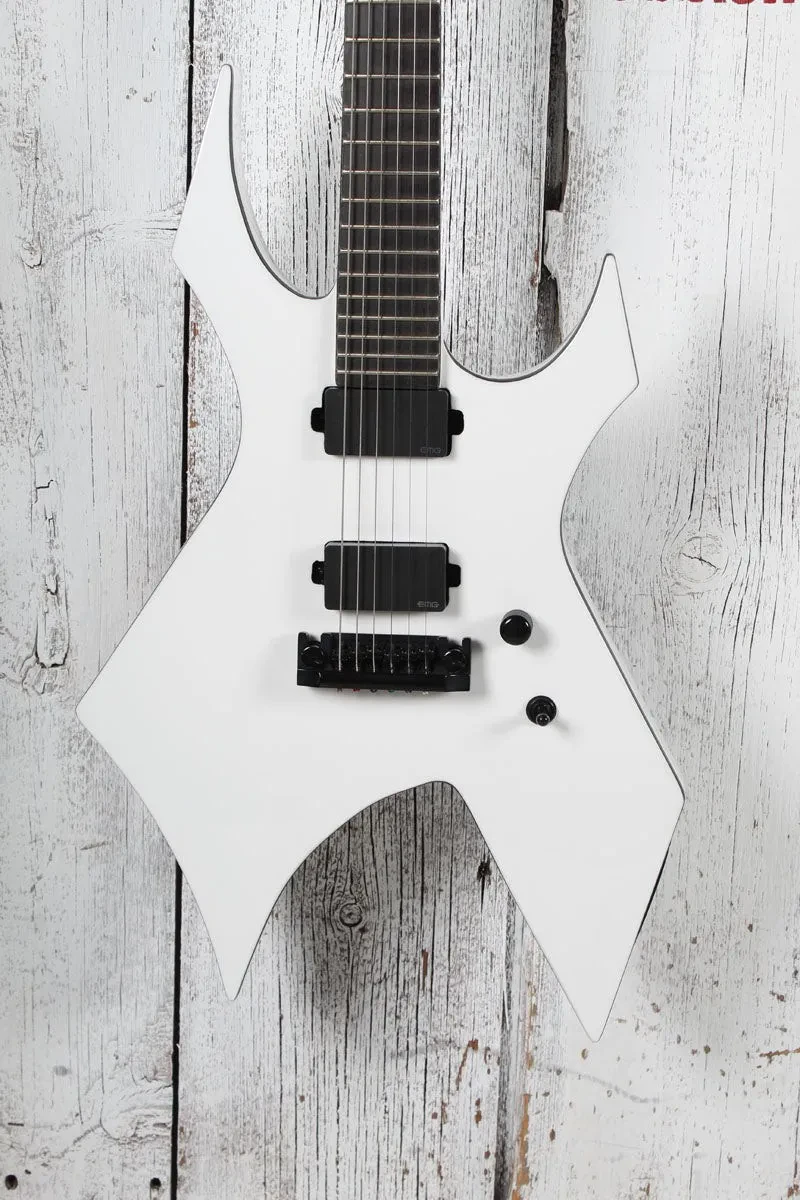 BC Rich Warlock Prophecy Electric Guitar with Quad Bridge Matte White Finish