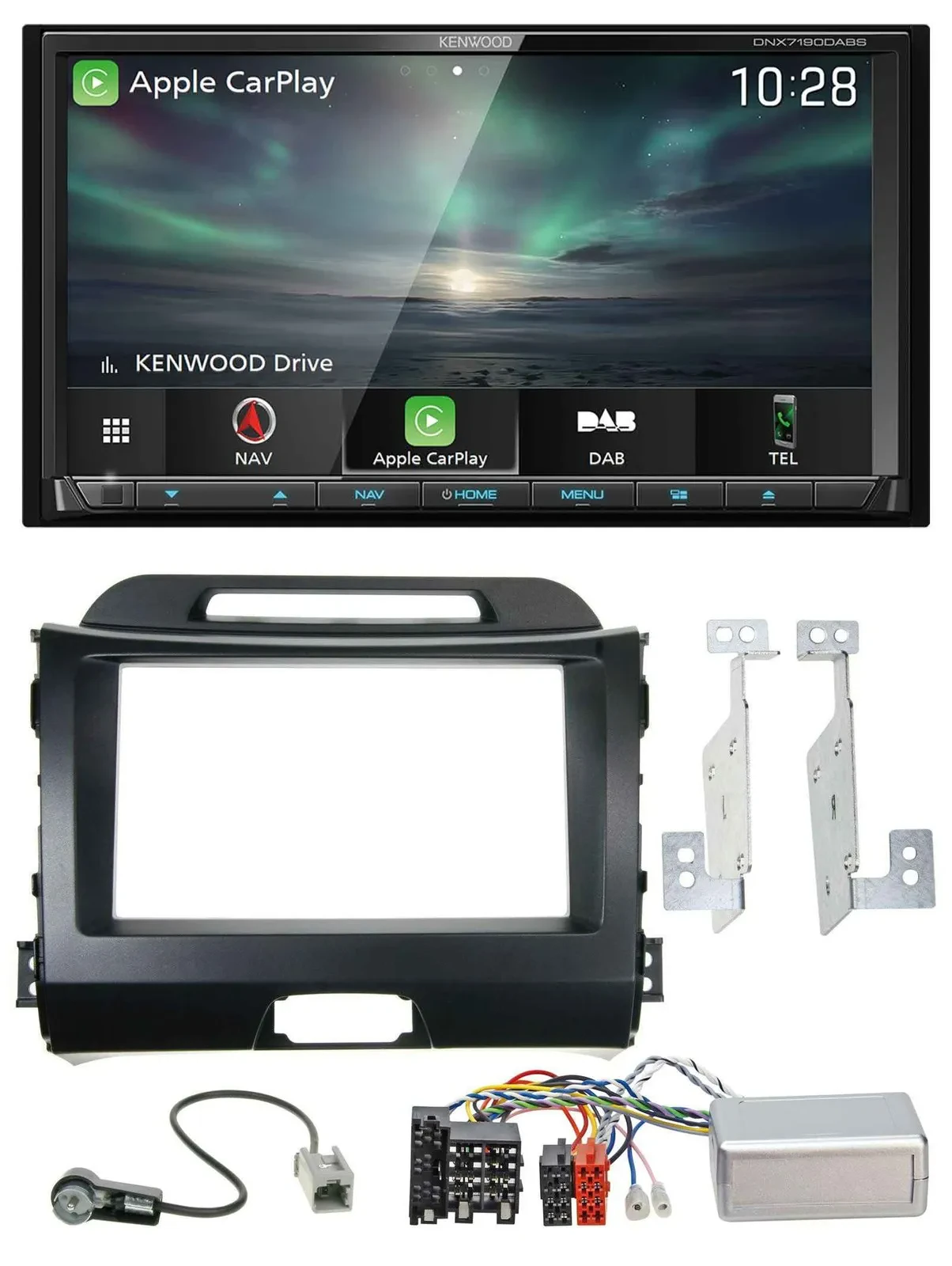 Автомагнитола для Kia Sportage III (2010–2015) Kenwood 2DIN, Bluetooth, USB, DAB, TMC, навигация