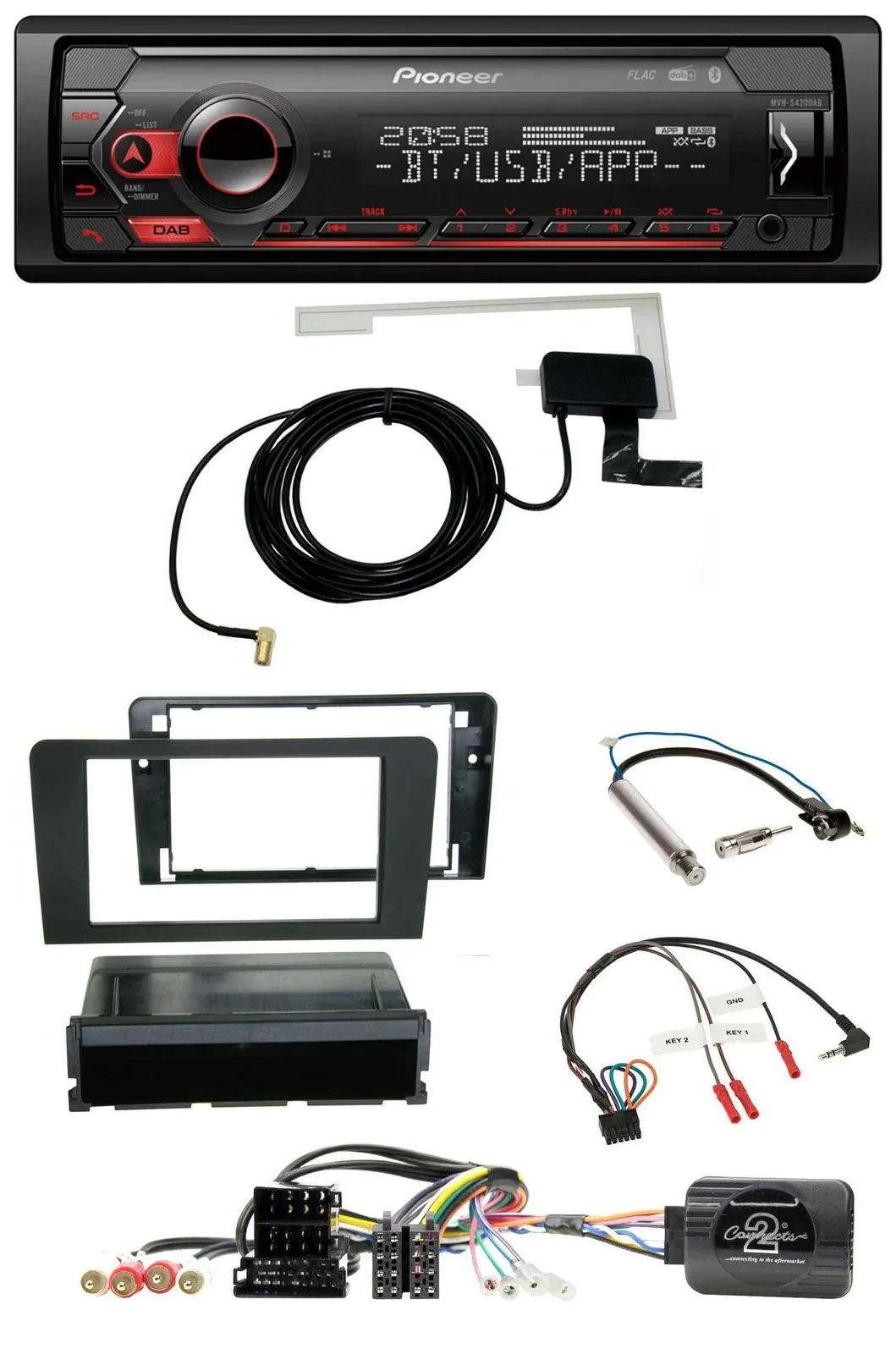 Pioneer DAB USB Lenkrad Bluetooth Autoradio für Audi A3 Symphony ISO 8P 2003-200