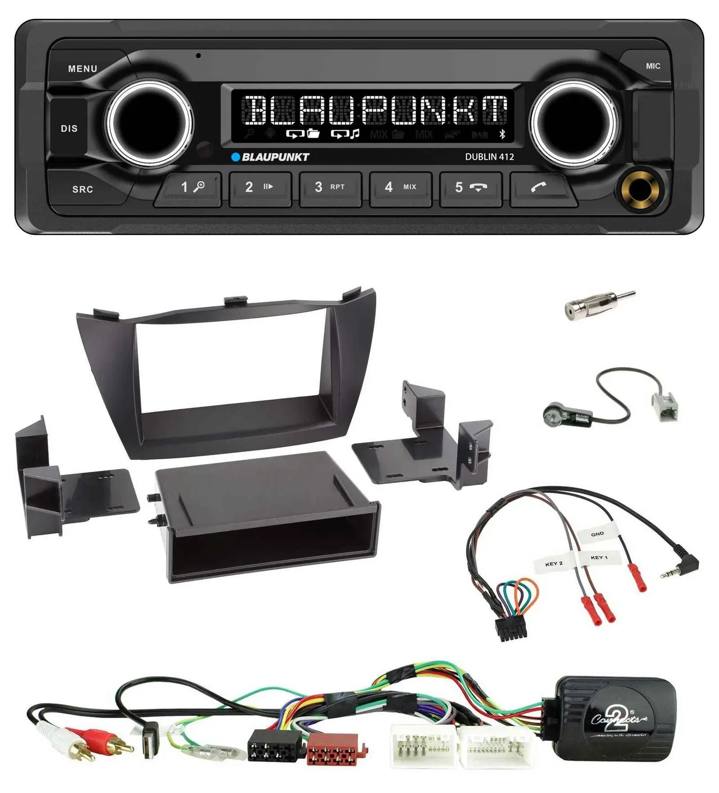 Автомагнитола для Hyundai Tucson 2010–2015 Blaupunkt MP3, Bluetooth, USB