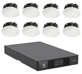 Потолочная акустика JBL Control 426LP 6.5" 70V, низкопрофильная (набор, 8 шт.) с усилителем Crown CTD-4125