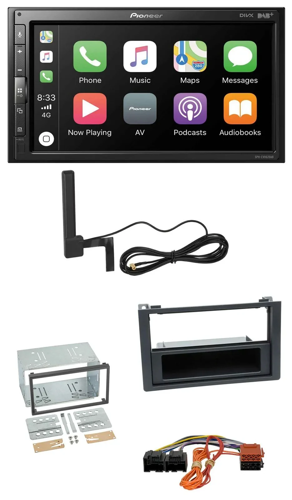 Pioneer USB 2DIN Bluetooth DAB MP3 Autoradio für Saab 9.3 Ys3F 2007-2012