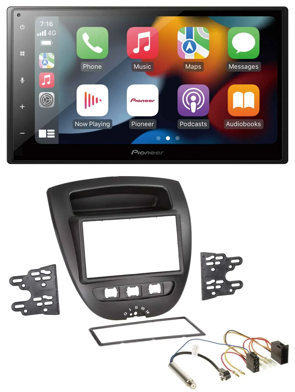 Pioneer DAB Bluetooth 2DIN USB MP3 Autoradio für Peugeot 107 Citroen C1 Toyota A