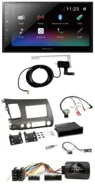 Pioneer DAB Lenkrad Bluetooth 2DIN USB Autoradio für Honda Civic 06-10 Hybrid an