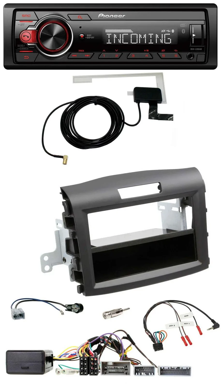 Pioneer USB Lenkrad DAB Bluetooth Autoradio für Honda CR-V ab 2013 schwarz