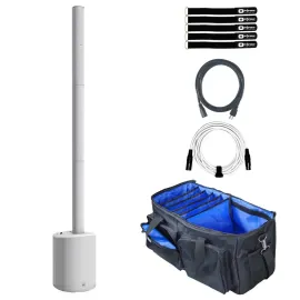 LD Systems MAUI 5 Go White Powered Column PA Speaker System Package