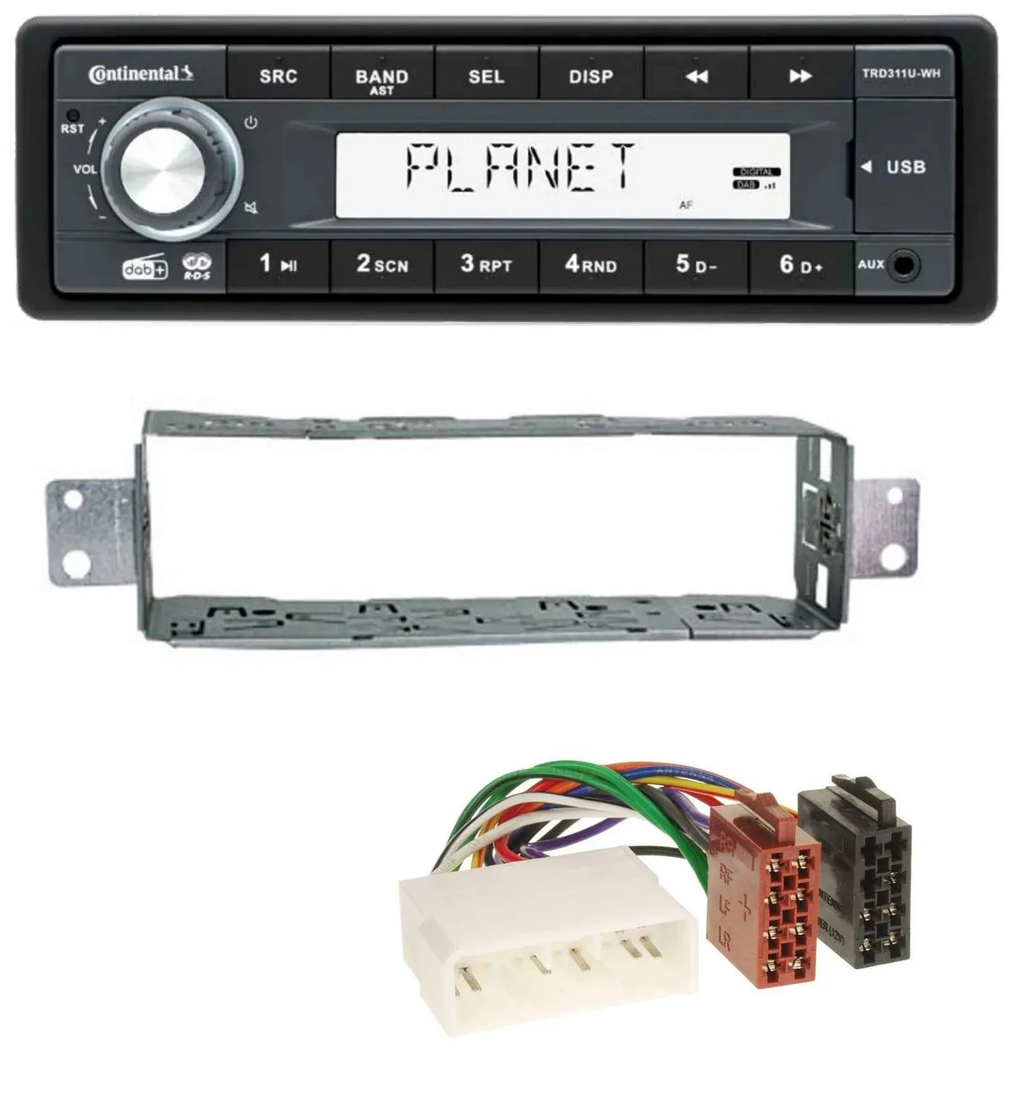 Автомагнитола Continental MP3 USB AUX DAB 1-DIN для Daewoo Lanos/Nubira/Leganza/Matiz