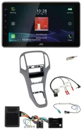 JVC DAB Lenkrad Bluetooth USB Autoradio für Opel Astra J ab 2009 Titan grau