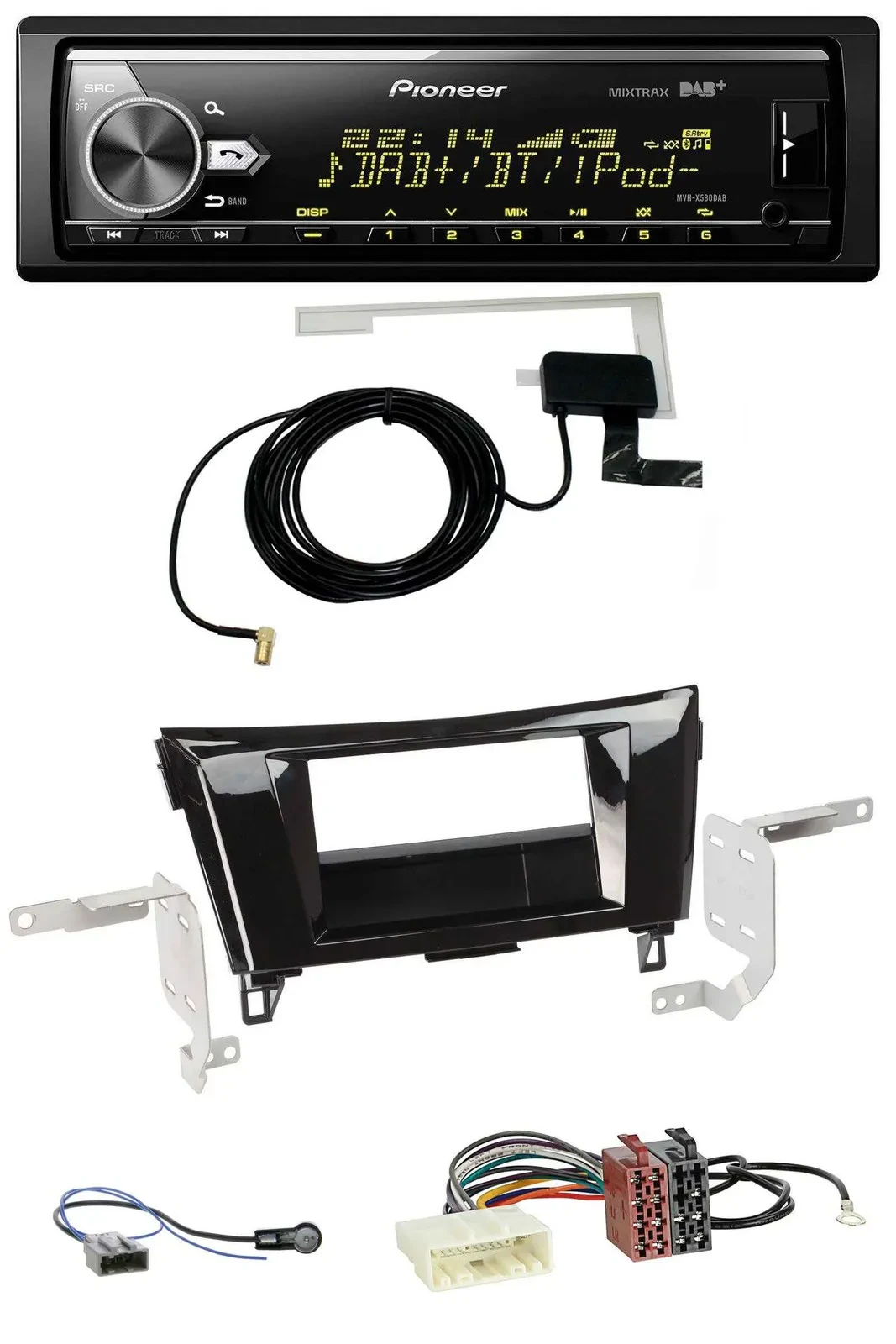 Pioneer Bluetooth DAB USB MP3 Autoradio für Nissan Qashqai X-Trail ab 2014