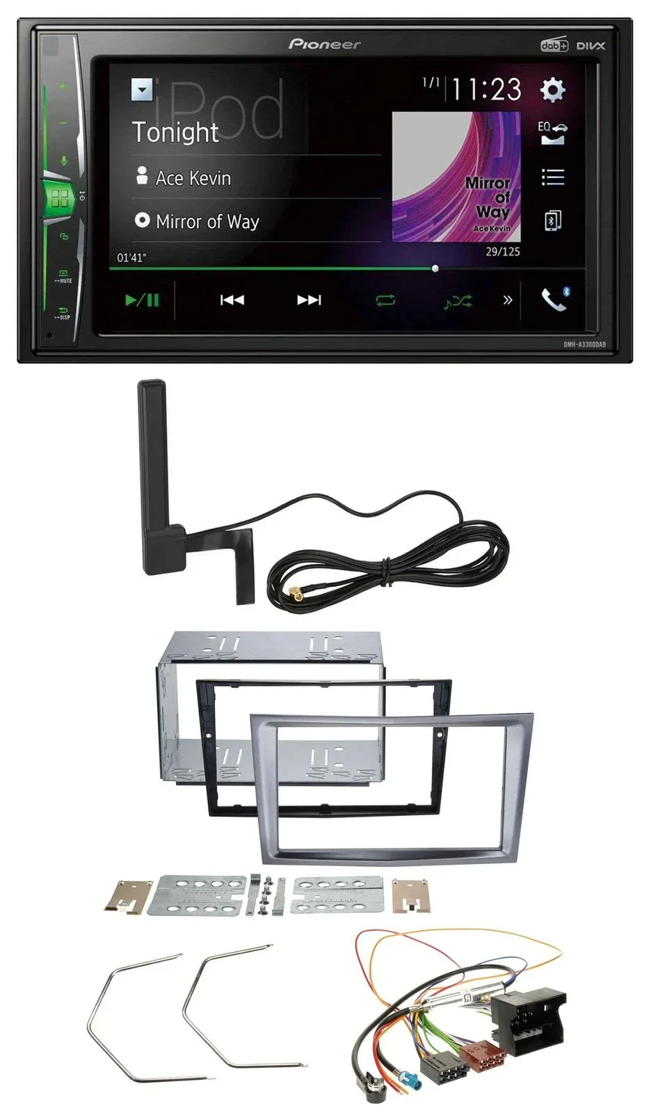 Автомагнитола Pioneer 2DIN, MP3, DAB, Bluetooth, AUX, для Opel Antara/Astra H/Zafira B