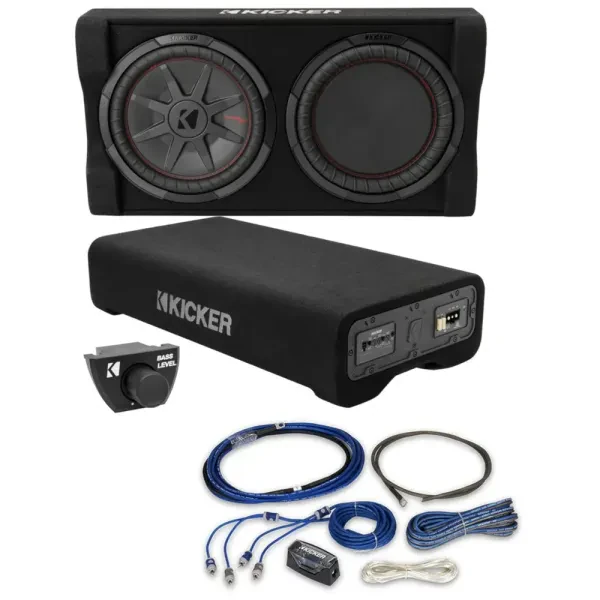Kicker PTRTP12 Loaded 12" Sealed Shallow Amplified Sub Enclosure with Amp Kit